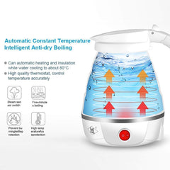 Portable Folding Silicone Water Kettle 1L Water Pot Outdoor Camping Travelling Hiking Kitchen Tools Tea Coffee Kettle Multi-Color (Set of 1) (MultiColor)