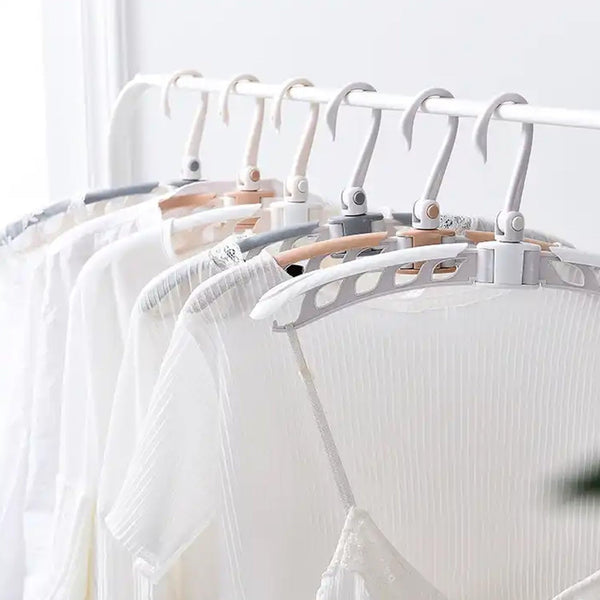 Portable Folding Clothes Hanger (6 Pc): 360° Rotation, Travel, Adjustable