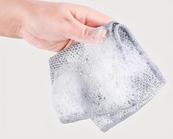 Pack of 10 Multifunctional Non-Scratch Wire Dishcloth, Steel Wire Dish Scrubs, Multipurpose Wire Dishwashing Rags for Wet and Dry Cleaning of Dishes, Sinks, Counters, Stove 20*20