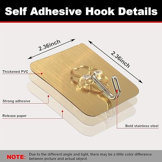 5 PCS Wall Hooks for Hanging Strong,Adhesive Hooks for Wall Heavy Duty,self Adhesive Hook, Wall hangings, Kitchen Accessories Items, Clothes Hanging, Sticky Photo
