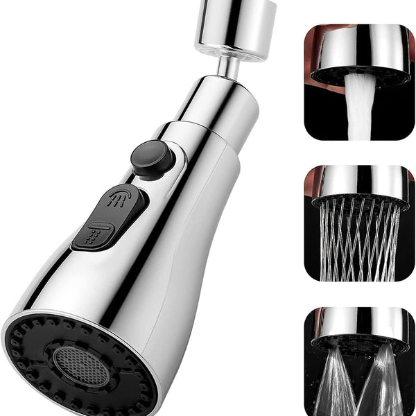 Tap Extender for Kitchen Sink – 360° Rotating Faucet Attachment, Splash-Proof, Water-Saving, Easy Installation, Universal Fit Nozzle for Washings (360° Rotating Faucet)