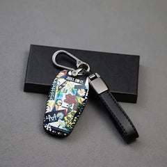Catchy Premium Leather & Metal Bikes Stainless Steel Locking Hook Antirust Keychain Unique Stylish Look For Men/Women Keyring Compatible with Car and Bike I Suzuki (Black)