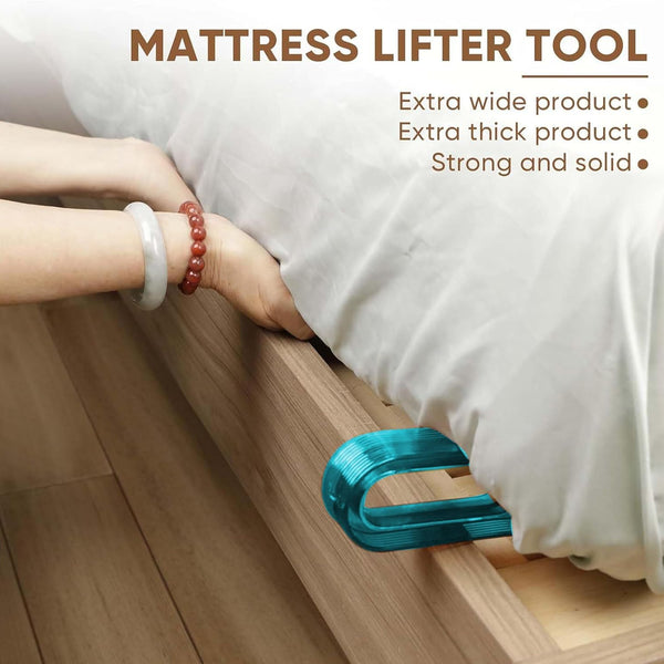 Mattress Lifter Tool Lifter Stand & New Bed Sheet Tucker Tool Durable and Efficient/Ergonomic Handle/Relieves Back Pain/Easy Bed Making Tool Can Tuck Sheets/Holds Mattress Wedge Elevator