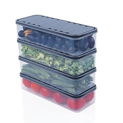 Fridge Storage Boxes Freezer Storage Containers, Container for Kitchen Storage Set, Storage in Kitchen, Vegetable Storage, Draining Crisper Refrigerator Food Box