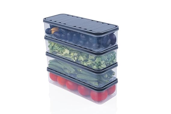 Fridge Storage Boxes Freezer Storage Containers, Container for Kitchen Storage Set, Storage in Kitchen, Vegetable Storage, Draining Crisper Refrigerator Food Box