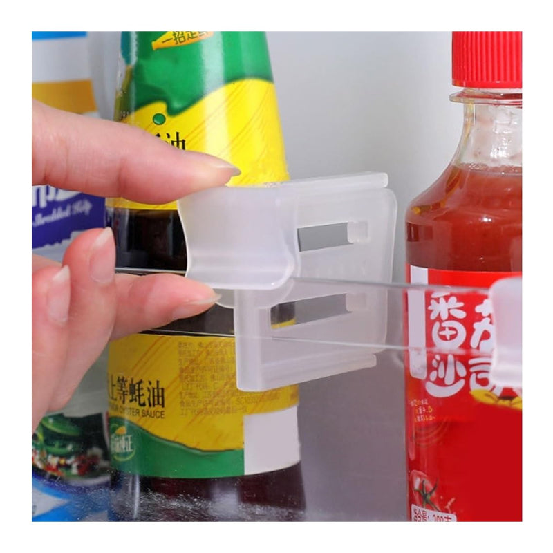5 Pack Fridge Storage Divider Adjustable Organiser Rack for Sachets Seasoning Sauce Packets Space Saving Refrigerator Internal Drawer Adjustable Divider 5 Pack Shelf Divider Clip