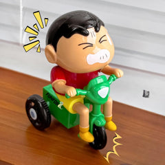 Shinchan Moving Toy | Shinchan Action Figure Length-10cm PVC Multicolour | Shin-chan - Cycle Moving