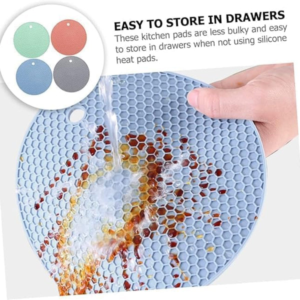 Silicone Trivet Mats | Food Grade BPA-Free | Heat Resistant Non-Slip Hot Pads for Kitchen | Multi-Functional Pan Protectors