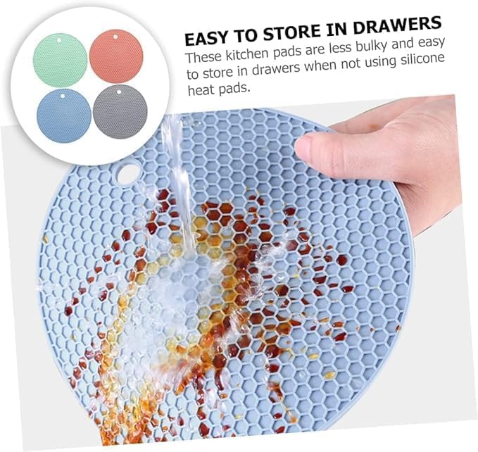 Silicone Trivet Mats | Food Grade BPA-Free | Heat Resistant Non-Slip Hot Pads for Kitchen | Multi-Functional Pan Protectors