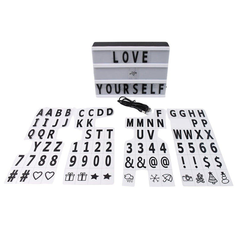 Cinema Light Box with LED Lights | DIY Message Board with Letters & Symbols | Cinematic Light Up Letter Box for Home Decor, Shop Advertising, Parties & Gifts| Boys Girls Valentine Gifts