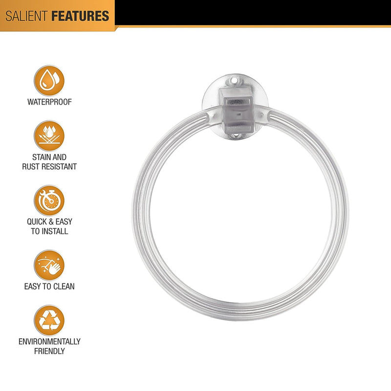 Unbreakable ABS Round Towel Ring Wall Mounted Stand/Holder