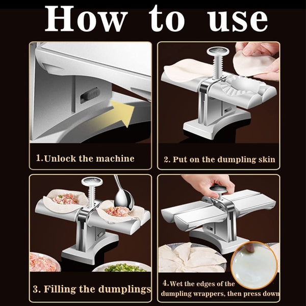 Double Head Automatic Dumpling Maker Mould Dumpling Maker Press Dumpling Wrapper Tool Dumpling Skin Maker Molds, Easy-Tool for Dumpling