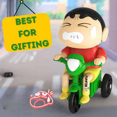 Shinchan Moving Toy | Shinchan Action Figure Length-10cm PVC Multicolour | Shin-chan - Cycle Moving