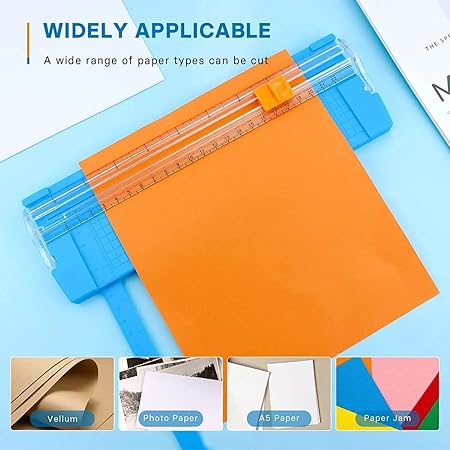 Manual Paper Cutter A4 Paper Trimmer with Sliding Track Cuter Paper Multicolour (Pack of 1)