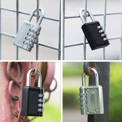 4-Dial Combination Padlock | Resettable Password PinLock for Home, Office, Hotel, Locker, Gate & Safe Security | Multipurpose Durable Lock – Black CH-415