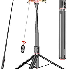 Selfie Stick Tripod, All-in-1 Aluminum Celly Phone Selfie Stick for iPhone Android with Remote,Travel Tripod,Video Recording, Vlogging, Live Streaming