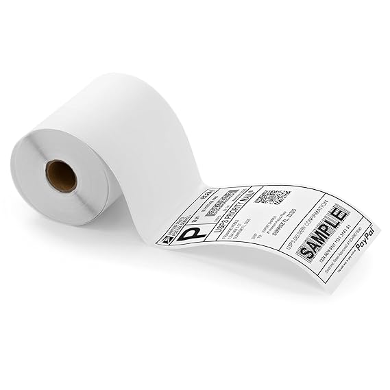 Direct Thermal Shipping Labels White 3 x 5 inches Barcode Shipping Label/Stickers Roll- (White, Pack of 10 Rolls)