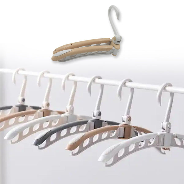 Portable Folding Clothes Hanger (6 Pc): 360° Rotation, Travel, Adjustable