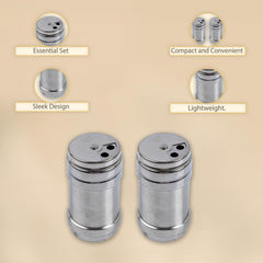 Stainless Steel Salt & Pepper | Silver Condiment Jar for Dining Table | Used as Namak Dispenser for Home, Kitchen and Restaurant | Make Serving Easy