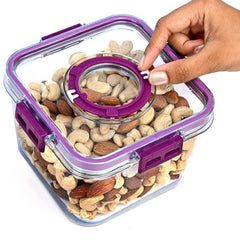 Freezer Storage Square Shape Airtight Containers 1400ml, BPA- Free, Multipurpose Kitchen Storage Airtight Containers Set With Time Keeping Feature (Pack Of 1)(1400ml)
