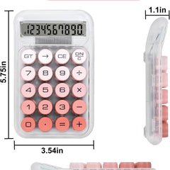Transparent Desk Calculator with Pastel Mechanical Buttons with 10 Digit Display