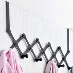 Hat Hanger, Over The Door Hooks, Over Door Towel Rack, Stainless Steel Telescopic Folding Hat Backpack Hanger Door Hanging Rack for Living Room Bedroom(6 Hooks)