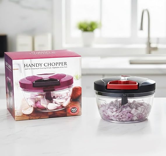 Handy Chopper Manual Food Processor, Pull String Vegetable and Fruit Chopper