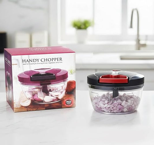 Handy Chopper Manual Food Processor, Pull String Vegetable and Fruit Chopper