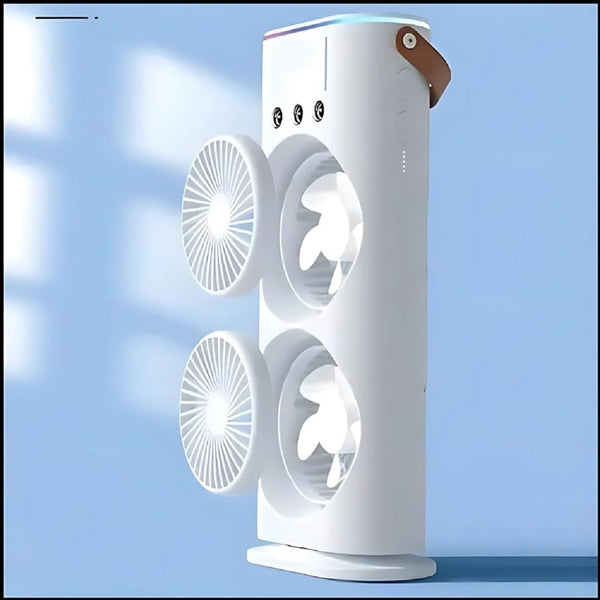 Double Ended Spray (Newly 2025) Desk cooler with Mist Spray (WITH REMOTE) Travel Cooler Fan, Water Misting Fan, USB Rechargeable Mini Desktop Cooler for Office home,Best for summer gifts