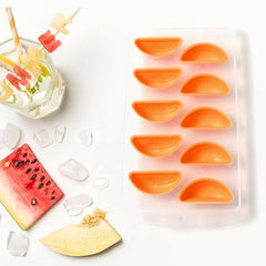 Reusable Ice Cubes, Fruit Shapes Silicone Ice Cube Tray for Children That Can Be Placed in The Fridge and Used Frequently in Place of Ice Cubes (Orange Shape)