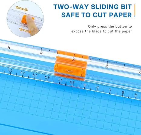 Manual Paper Cutter A4 Paper Trimmer with Sliding Track Cuter Paper Multicolour (Pack of 1)