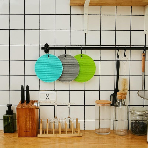 Silicone Trivet Mats | Food Grade BPA-Free | Heat Resistant Non-Slip Hot Pads for Kitchen | Multi-Functional Pan Protectors
