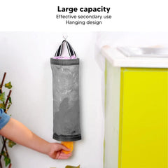 Multicolor Large Capacity Plastic Carry Bag Mesh Organizer for Kitchen, Durable Polyester Hanging Grocery Bag Holder, Storage with Widened Handle for Home & Cafe Use