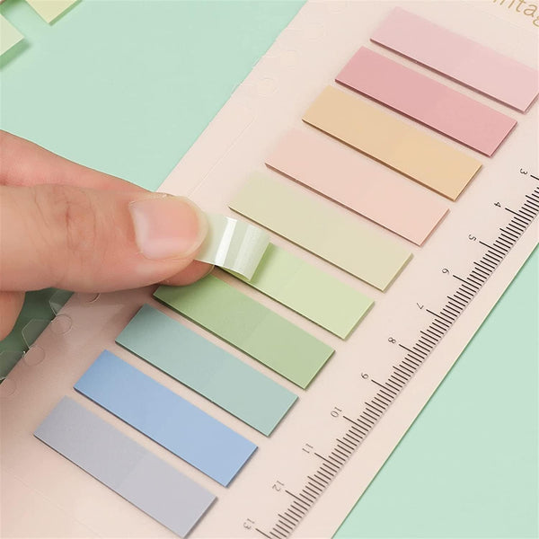 Sticky Tabs Morandi Color Sticky Index Tabs Sticky Notes with Ruler Color Tabs for Notebook, Books, PET Material Page Sticky Flags Index Tabs Office Stationery