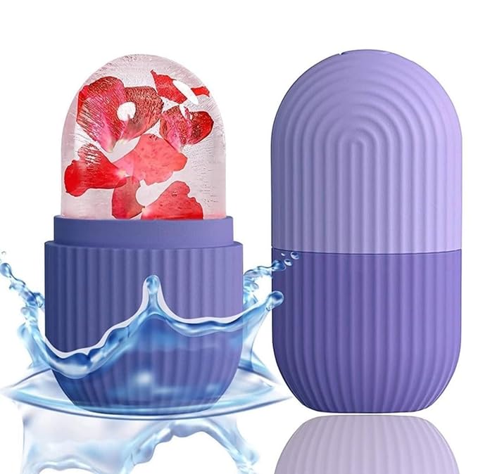 Silicon Ice Face Roller for face, neck & body for puffy eyes, pimples. Easy to use & apply (Pack of 2)
