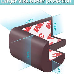 Corner Protectors Baby Proof, Furniture Corner and Edge Safety Bumpers, Soft Rubber Foam Cushion Covers, 3M Taped Corner Guards, Baby Child Proofing Pads, Table Corner Protectors, Brown 10pc