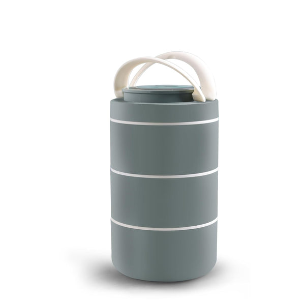 Ganesh Smart Stack 3 Layer Portable Lunch Box Stainless Steel Airtight Leak-Proof Lunch Box for Office, School, Picnic: Color May Vary (3 Layer)