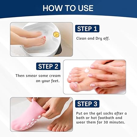 Moisturizing Silicone Spa Gel Socks for Women & Men – Crack Heel Repair Socks with Natural Oil & Vitamin E for Dry Cracked Feet (Multicolor, 1 Pair)