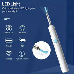 New Ear Cleaner Tool Endoscope Otoscope, Ear Wax Cleaner with 1080p FHD Camera Ear wax remover Tool with Wifi Connection & 6 LED Lights Multi (C)