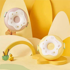 Donut Shaped Double Insulated 3 Compartment Plastic Lunch Box (1 Pc / Mix Color)