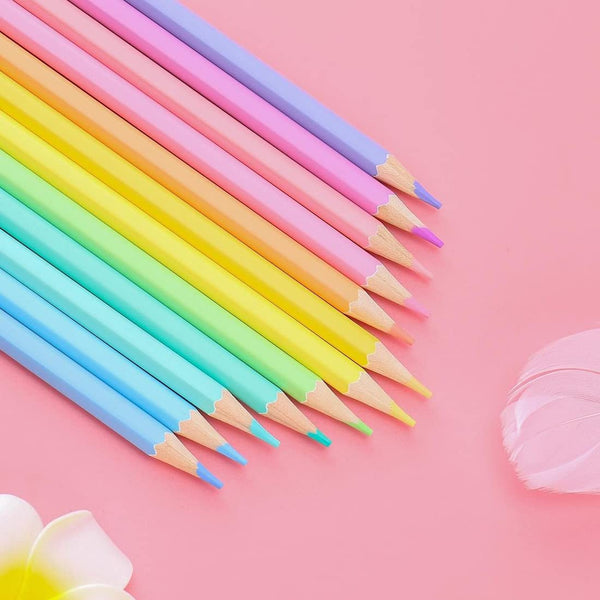 Quirky Premium Pastel Dream Theme Color Pencils | Set Of Multiple Shades | Attractive Colors For Kids & Girls | Fine Tip | Strong Nib | Ideal For Kids Return Gifts (Set of 12 Shades)