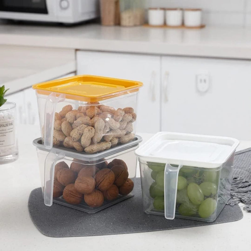 Air Tight Unbreakable Big Size 1100 Ml Square Shape Kitchen Storage Container (Set Of 6),Multicolor