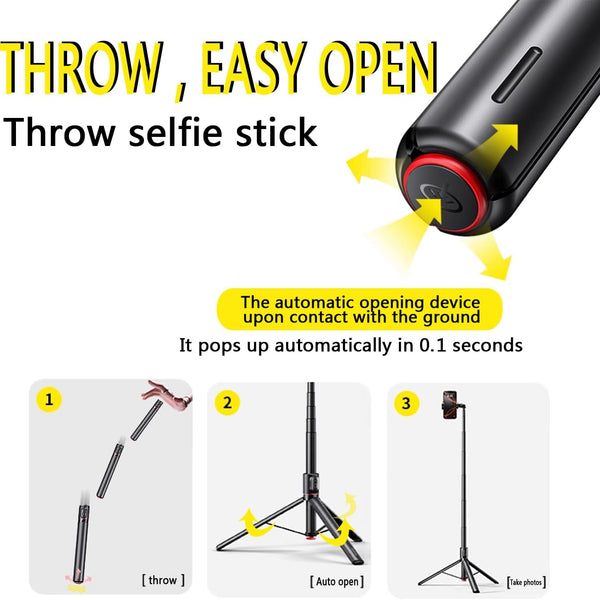 Selfie Stick Tripod, All-in-1 Aluminum Celly Phone Selfie Stick for iPhone Android with Remote,Travel Tripod,Video Recording, Vlogging, Live Streaming