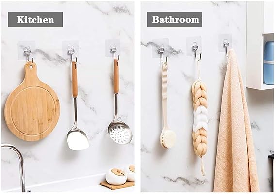 Self Adhesive Hooks Rustproof & Water Proof for Home/Kitchen/Bathroom/Office Use,180 Degree Rotate Stainless Steel Material Hooks