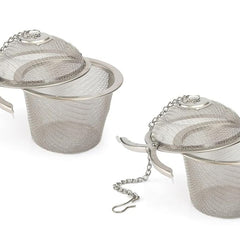 Stainless Steel Mini Tea Filter, Easy Net Mesh Style Tea Infuser with Hanging Chain Diffuser for Tea, Coffee, Spices, Multipurpose Use Home and Kitchen, Reusable Accessories