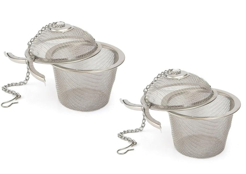 Stainless Steel Mini Tea Filter, Easy Net Mesh Style Tea Infuser with Hanging Chain Diffuser for Tea, Coffee, Spices, Multipurpose Use Home and Kitchen, Reusable Accessories