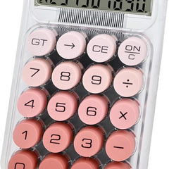 Transparent Desk Calculator with Pastel Mechanical Buttons with 10 Digit Display