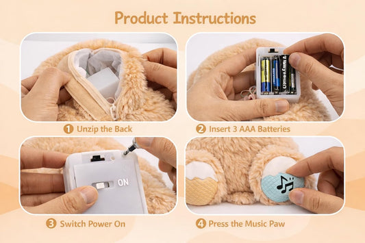 Breathing Teddy Bear Plush Toy for Kids – Soft Sleep Aid with Realistic Breathing Motion, Gentle Light & Music – Comfort Toy for Babies & Toddlers