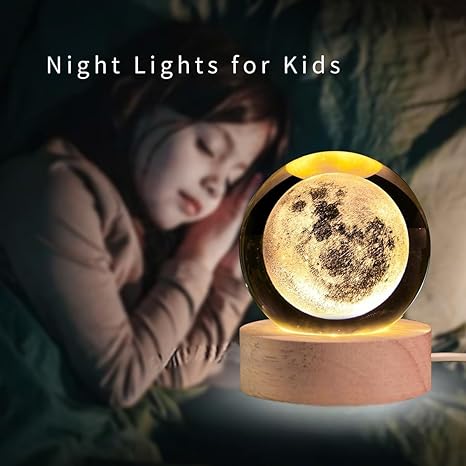 3D Crystal Full Moon Lamp
