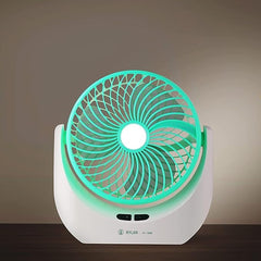 Jysuper Table fan Powerful Rechargeable Table Fan with LED Light, Table Fan for Home, Table Fans, Table Fan for Office Desk, Table Fan High Speed, Table Fan For Kitchen